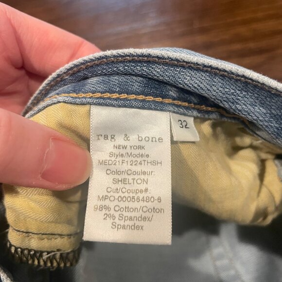 Rag & Bone Sz 32 Shelton Skinny Extra Slim Jean Fit 1 Button-Fly Stretch 31"L - Picture 15 of 16
